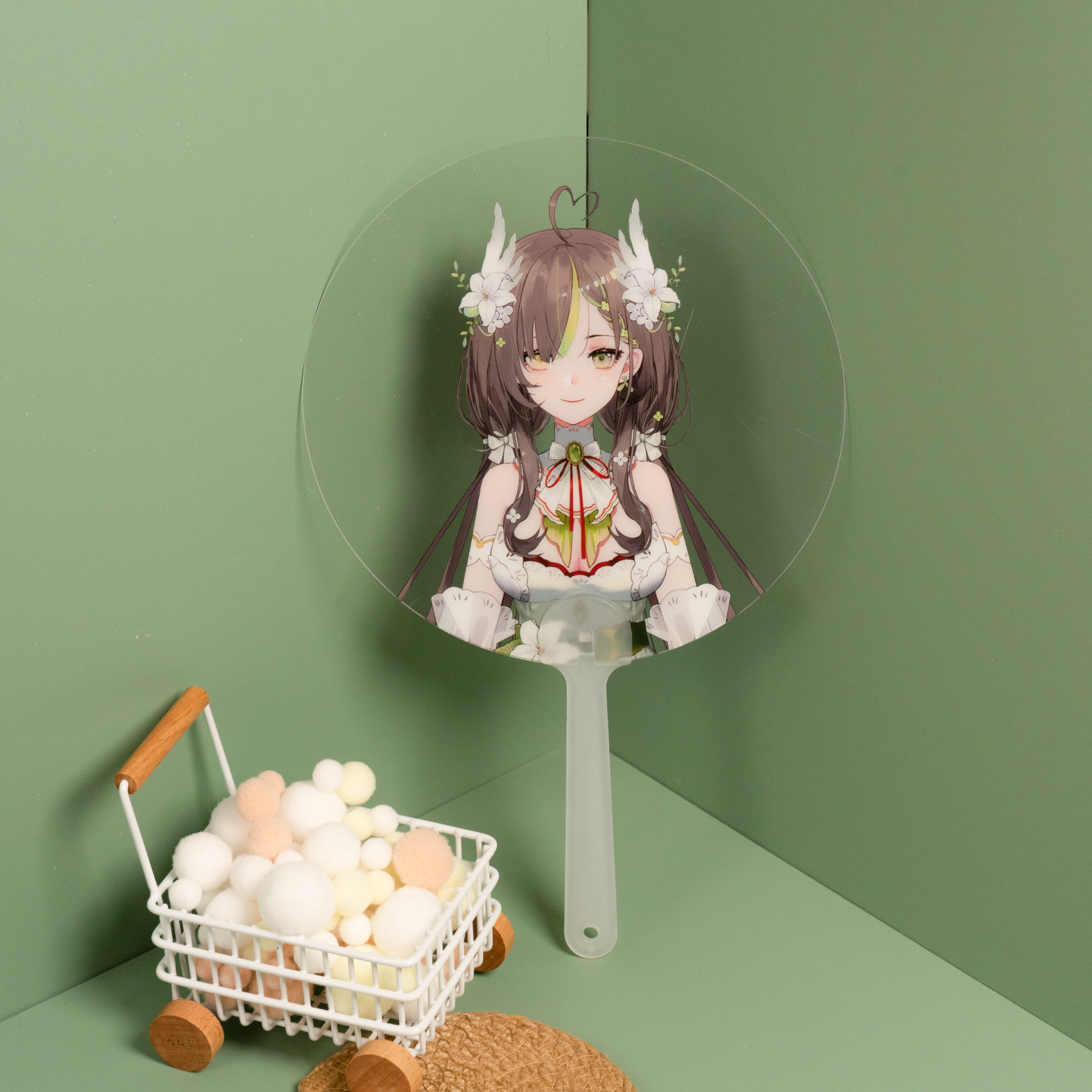 Milky Green Hand Fan 