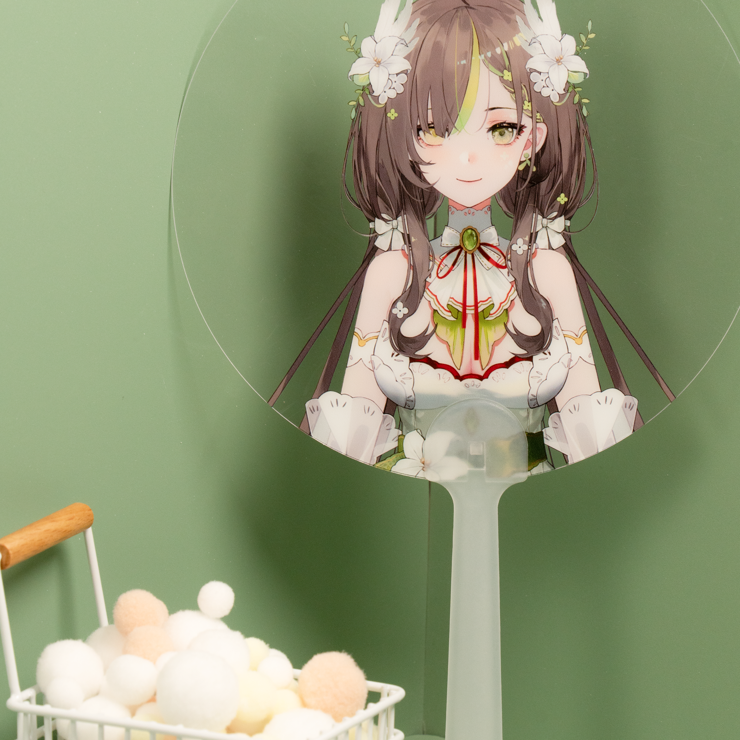 Milky Green Hand Fan 