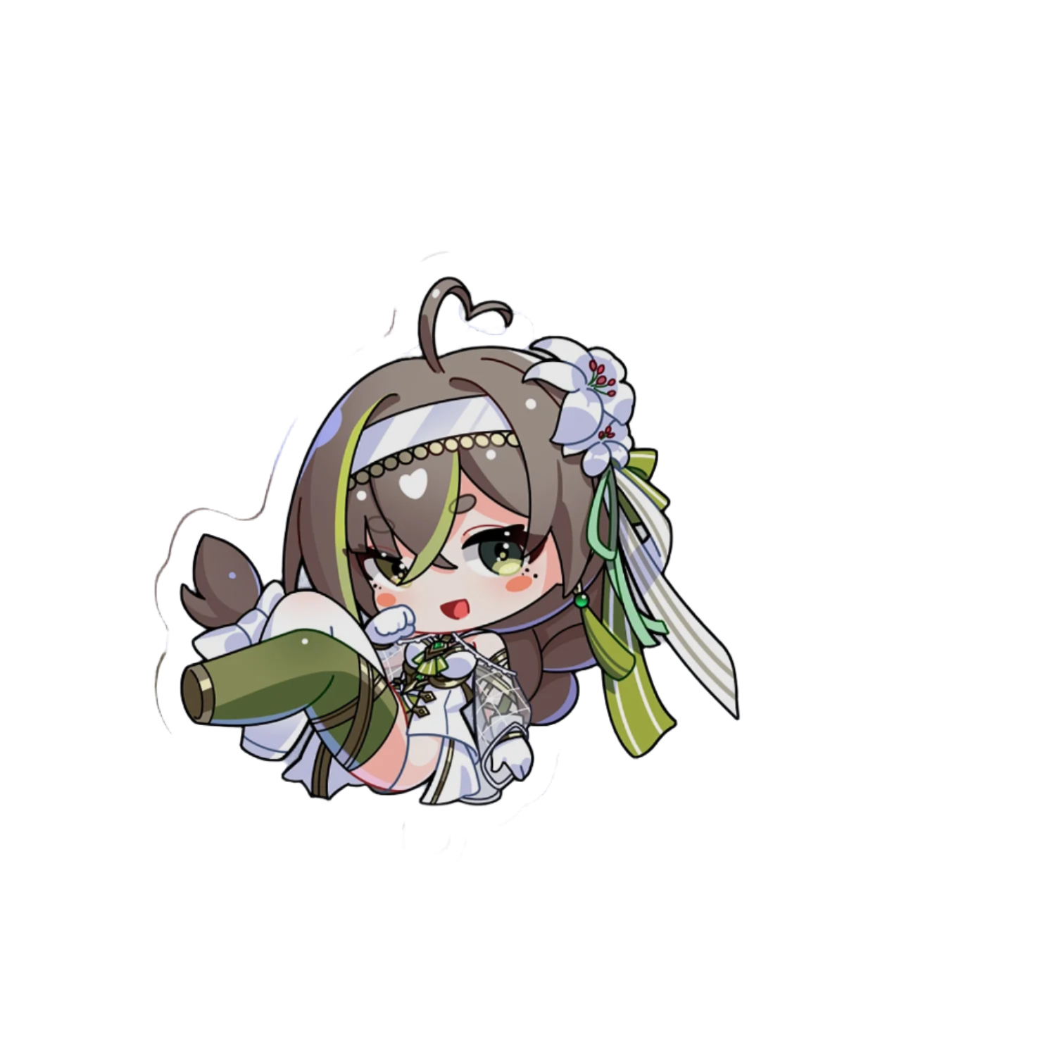 Milky Green White Battle Suit “Travel with Me” Acrylic Stick