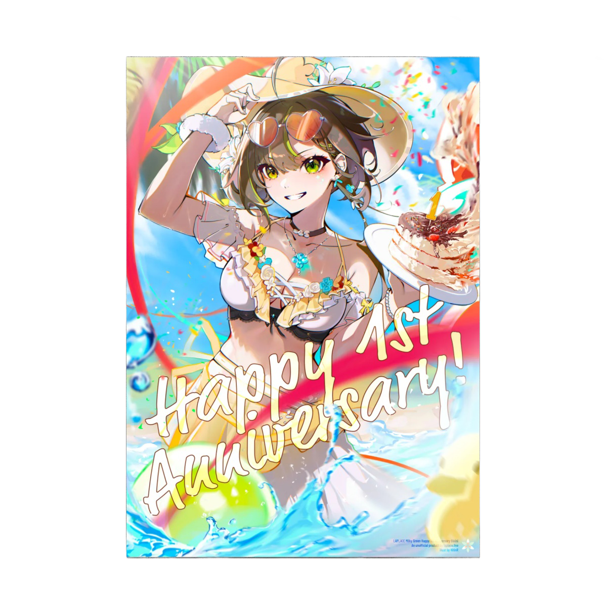 Milky Green Happy 1st Anniversary Bikini Poster (US)