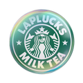 LAPLUCKS MILK TEA スターバックス パロディ バッジ