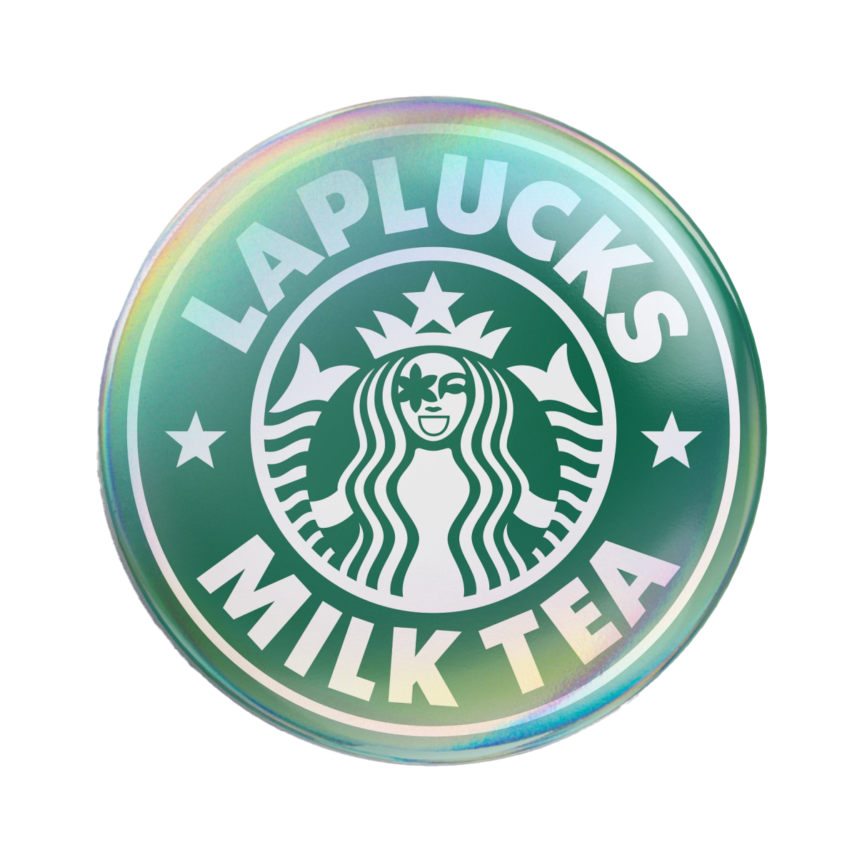 LAPLUCKS MILK TEA スターバックス パロディ バッジ