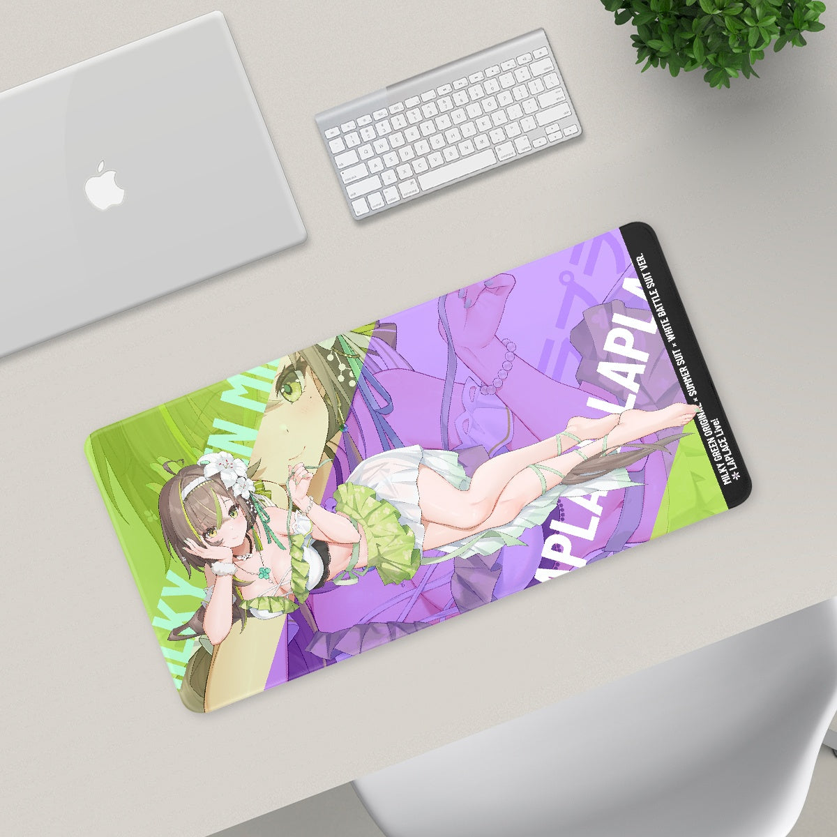 Milky Green Original × Summer Suit × White Battle Suit ver. Remix Mouse Pad