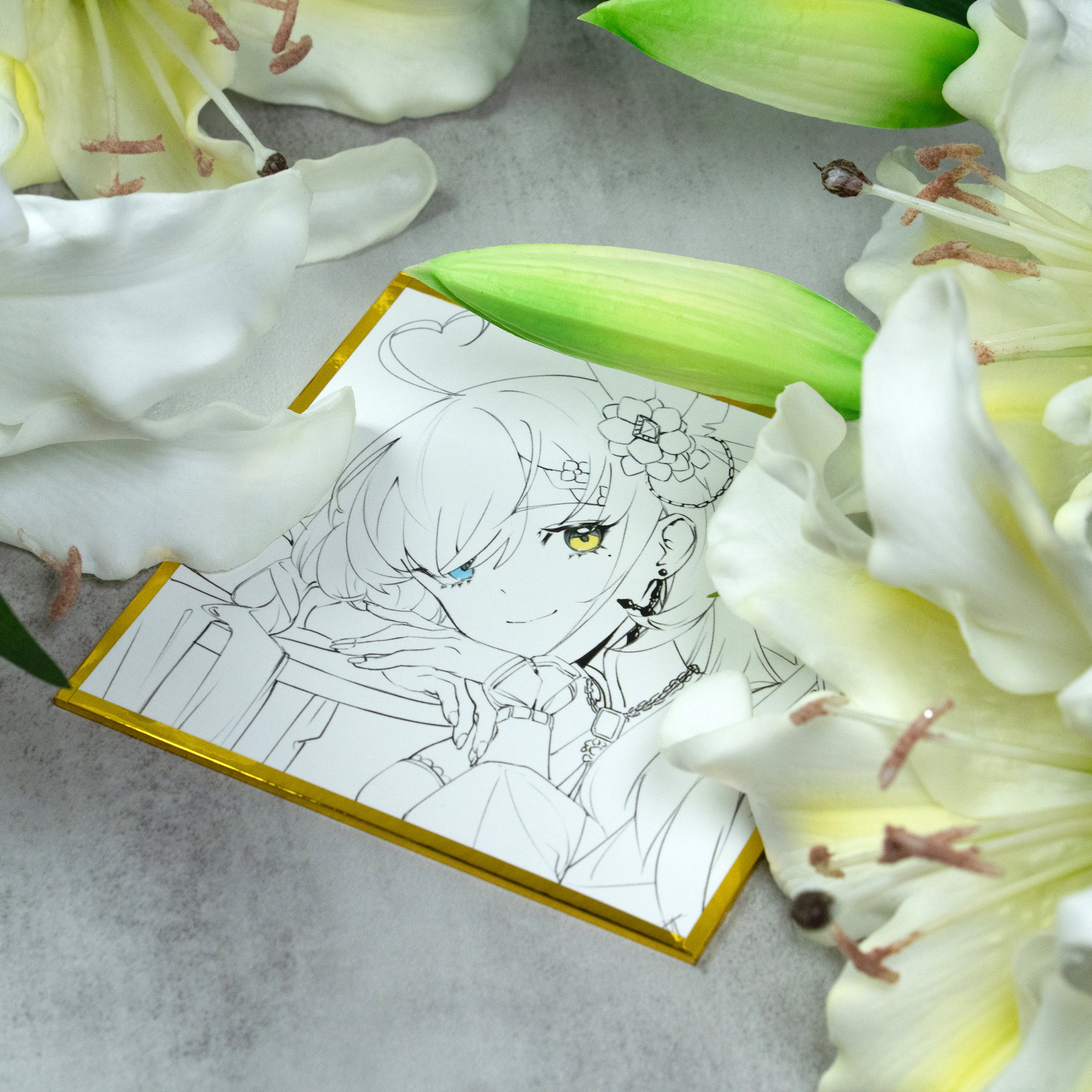 Milky Green Undead of the Night Sketch Ver. Unsigned Shikishi