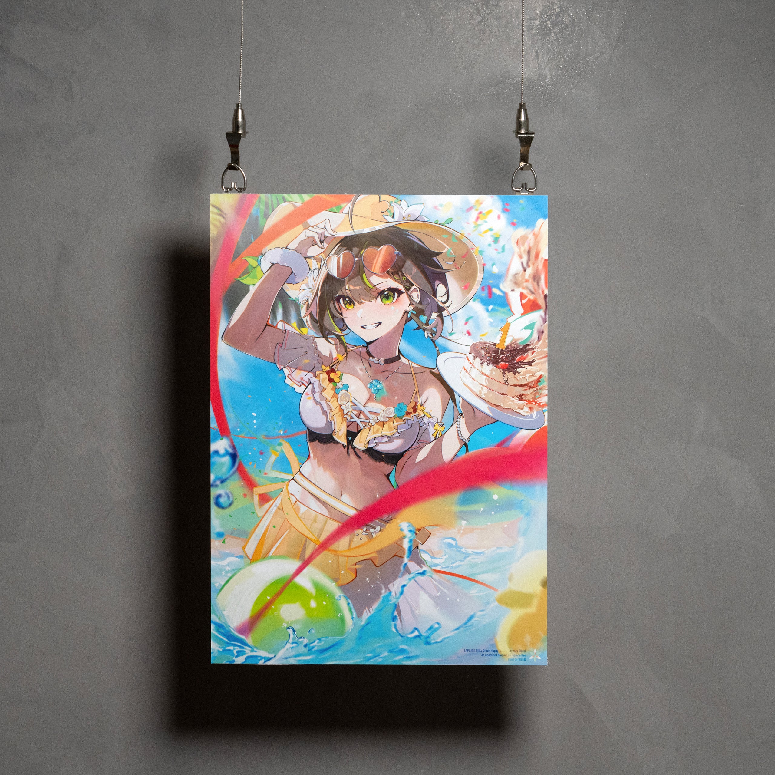 Milky Green Happy 1st Anniversary Bikini Poster