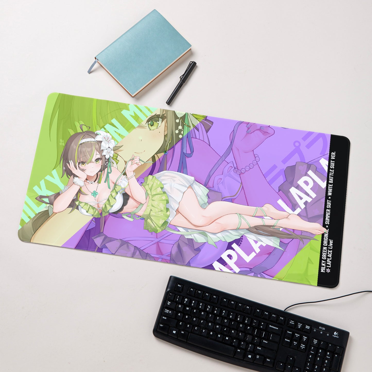 Specter Labs × Milky Green Original × Summer Suit × White Battle Suit ver. Remix Mouse Pad (XL, USA)