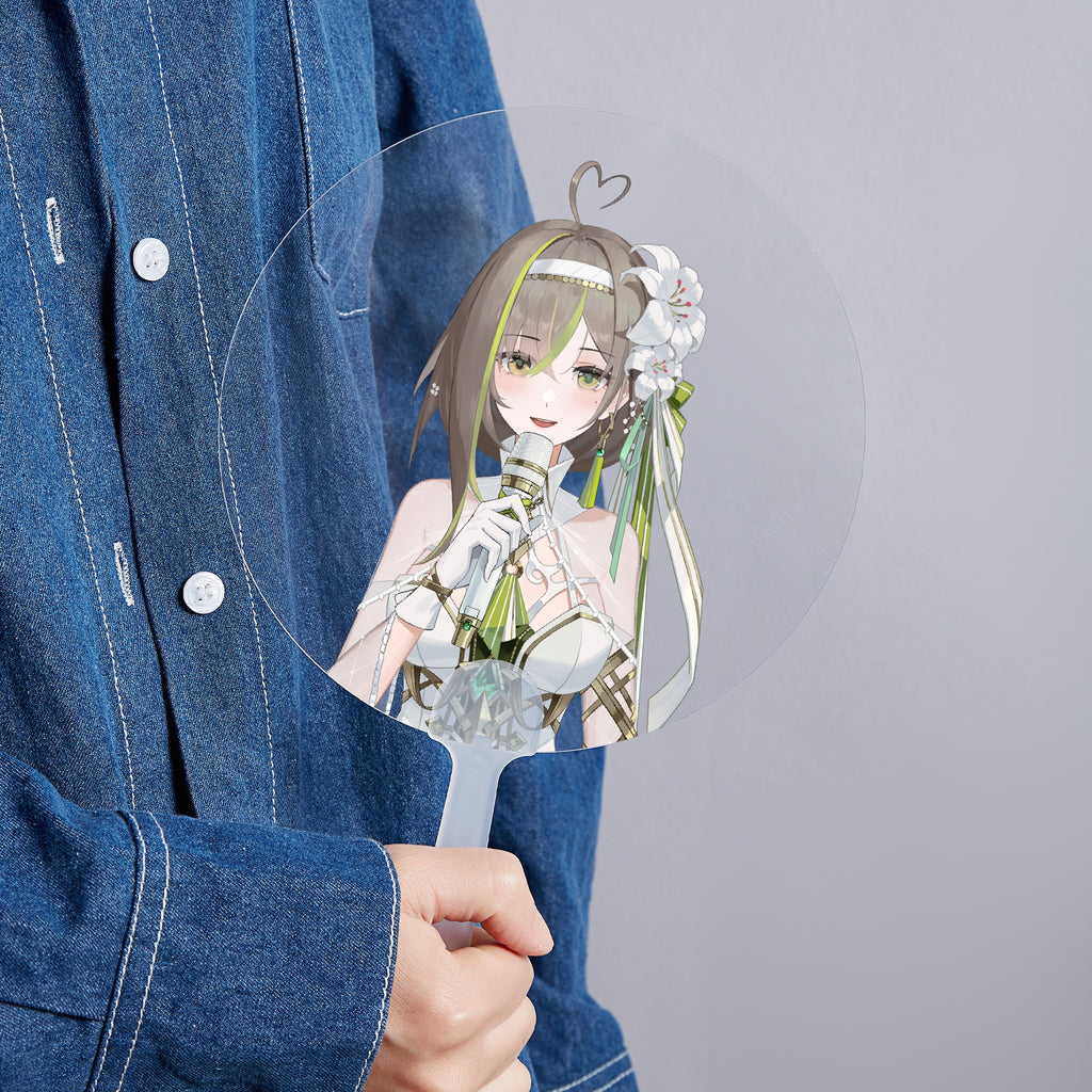 Milky Green White Battle Suit Hand Fan