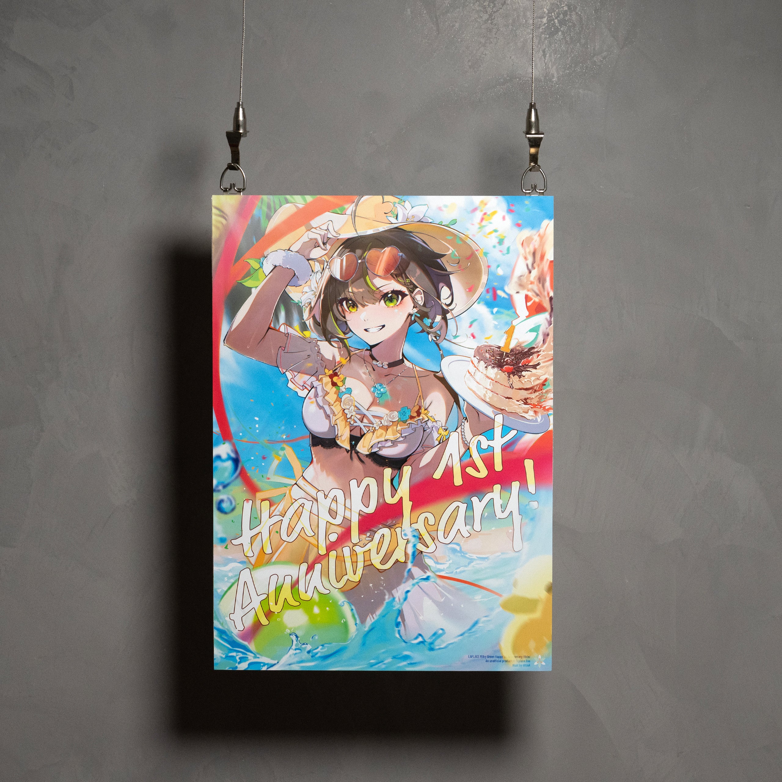 Milky Green Happy 1st Anniversary Bikini Poster