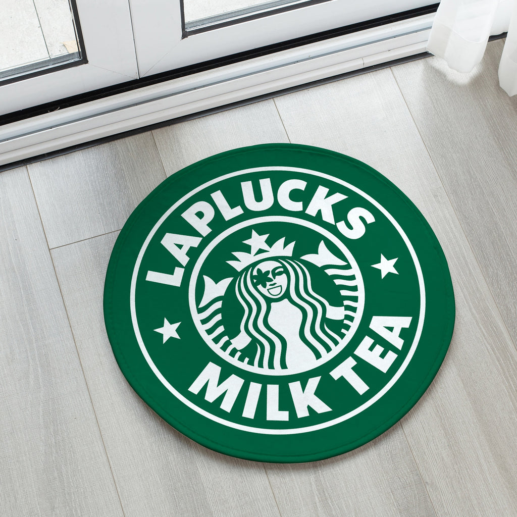 LAPLUCKS MILK TEA スターバックス パロディ ラウンド ラグ