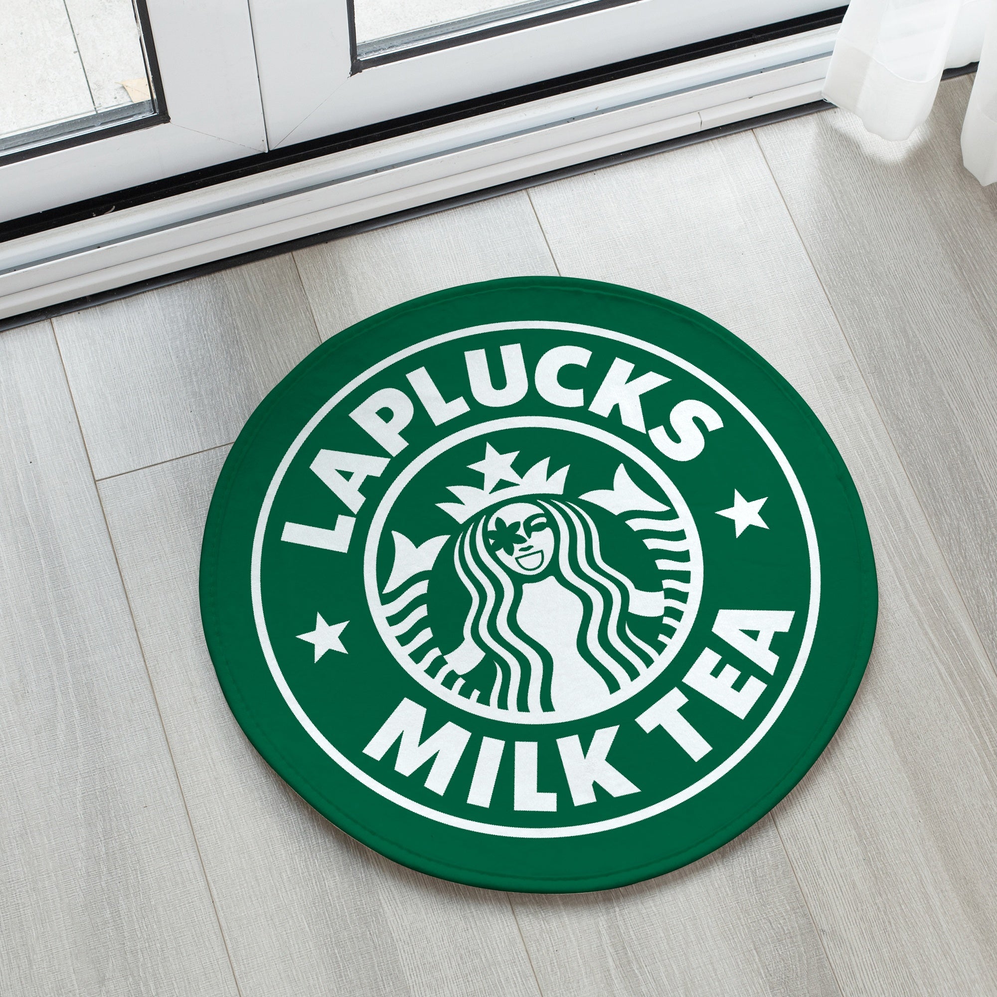 LAPLUCKS MILK TEA スターバックス パロディ ラウンド ラグ