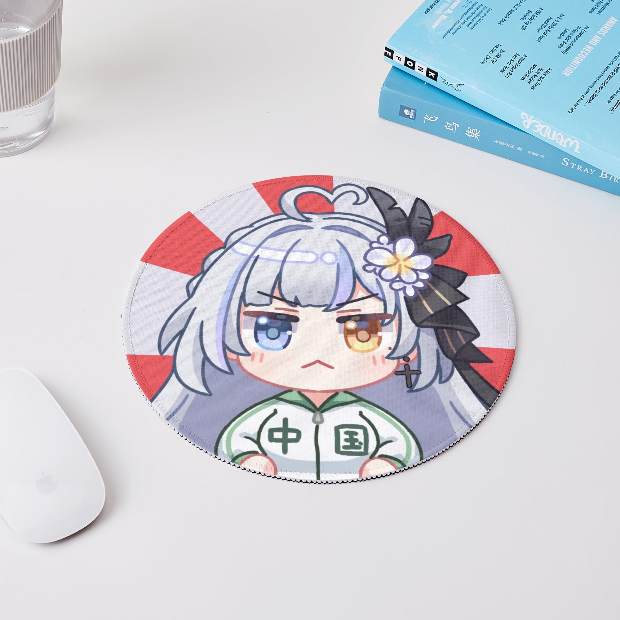 Milky Green Undead of the Night Round Mouse Pad