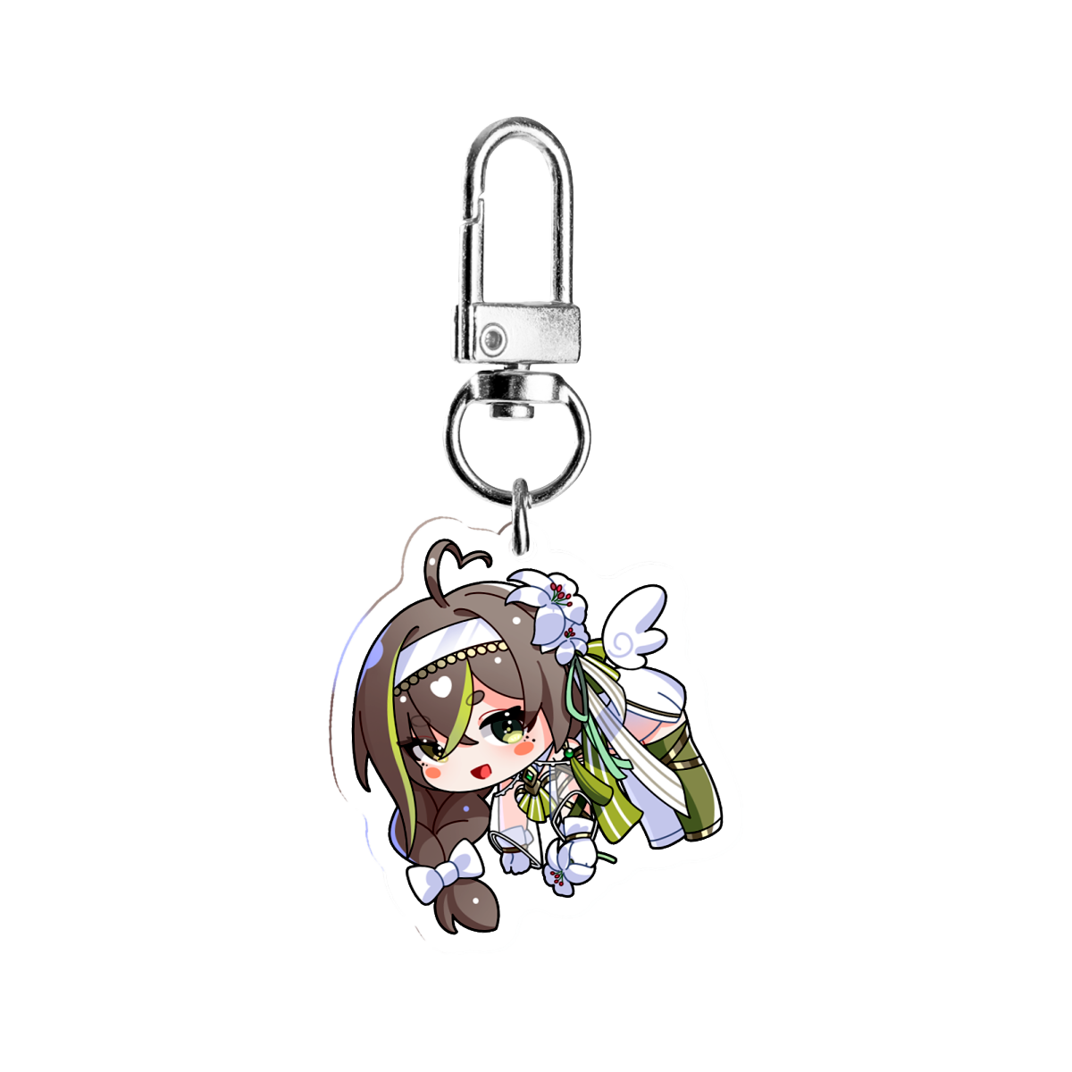 Milky Green White Battle Suit Chibi Ver. Keychain Pendant