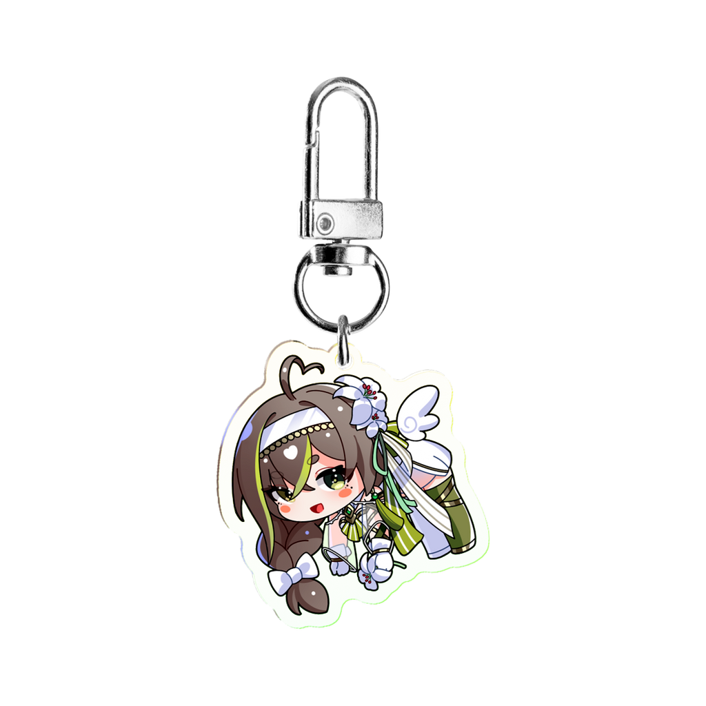 Milky Green White Battle Suit Chibi Ver. Keychain Pendant