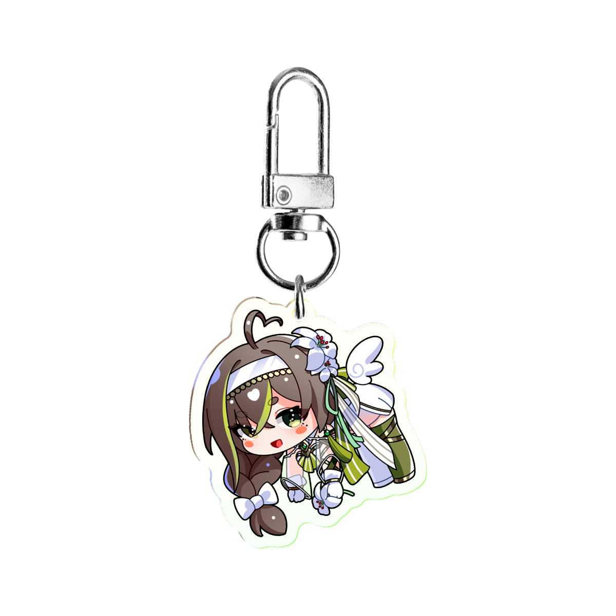 Milky Green White Battle Suit Chibi Ver. Keychain Pendant