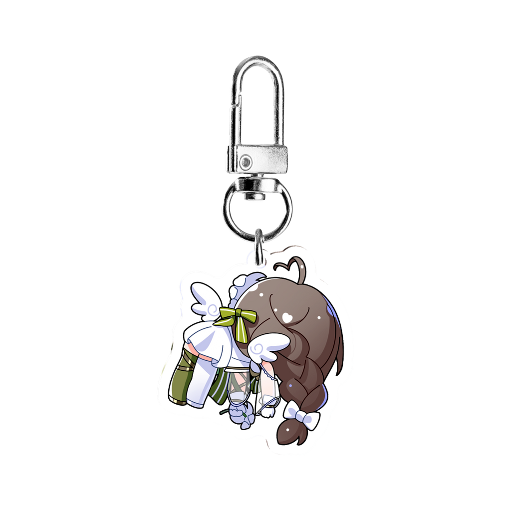 Milky Green White Battle Suit Chibi Ver. Keychain Pendant