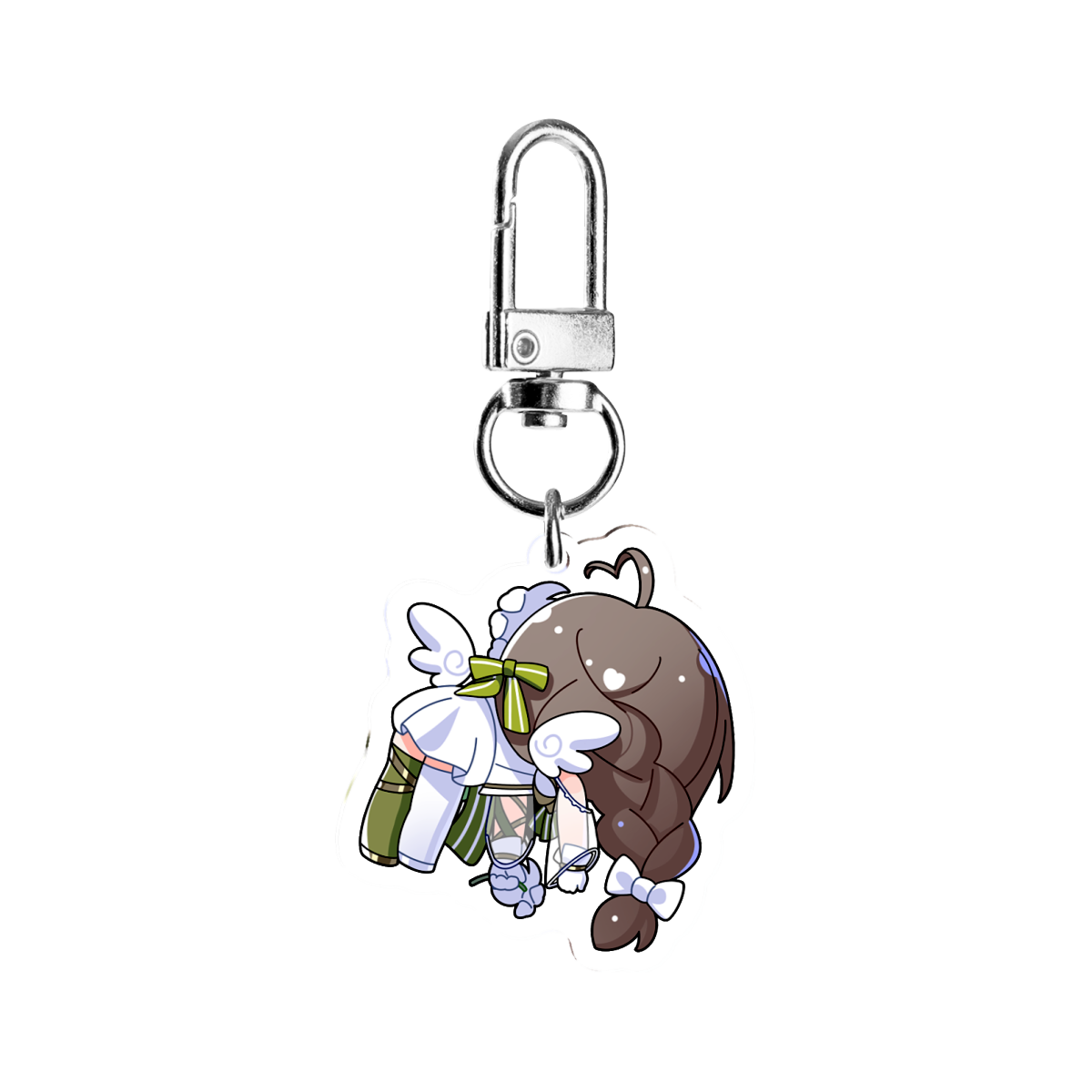 Milky Green White Battle Suit Chibi Ver. Keychain Pendant