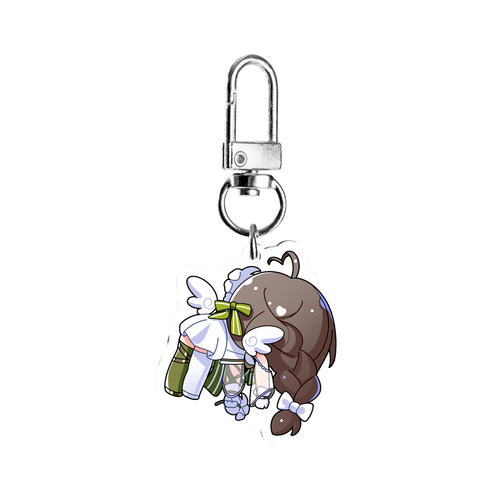 Milky Green White Battle Suit Chibi Ver. Keychain Pendant