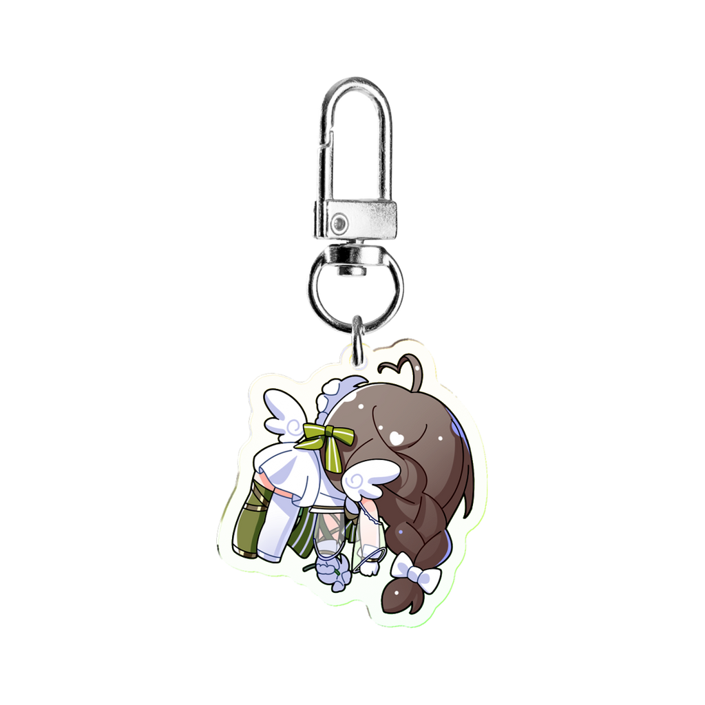 Milky Green White Battle Suit Chibi Ver. Keychain Pendant