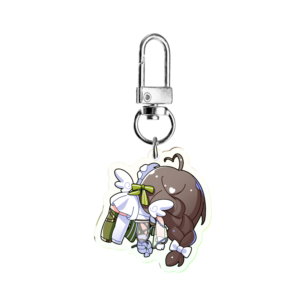 Milky Green White Battle Suit Chibi Ver. Keychain Pendant