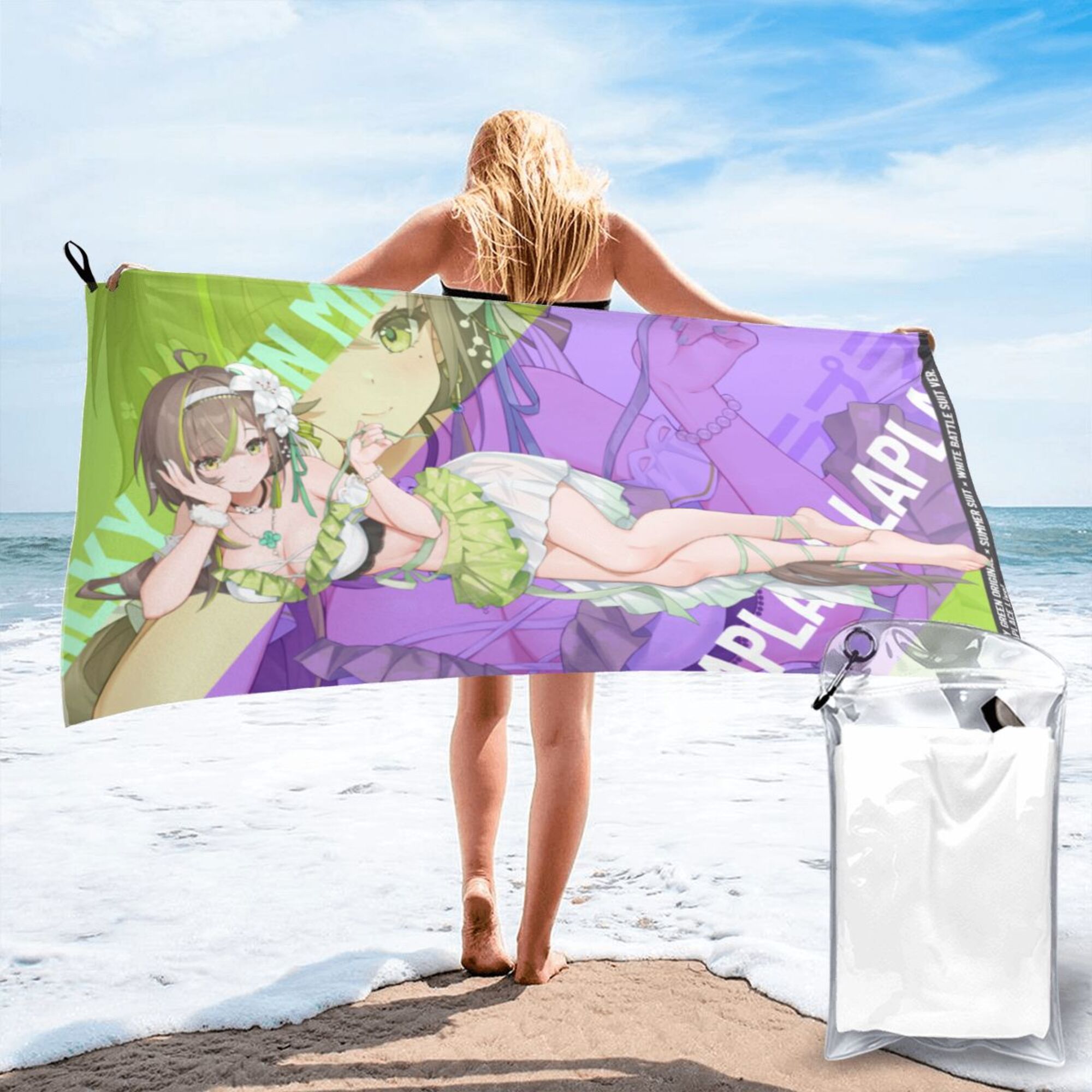 Milky Green Original × Summer Suit × White Battle Suit ver. Remix Quick Dry Towel