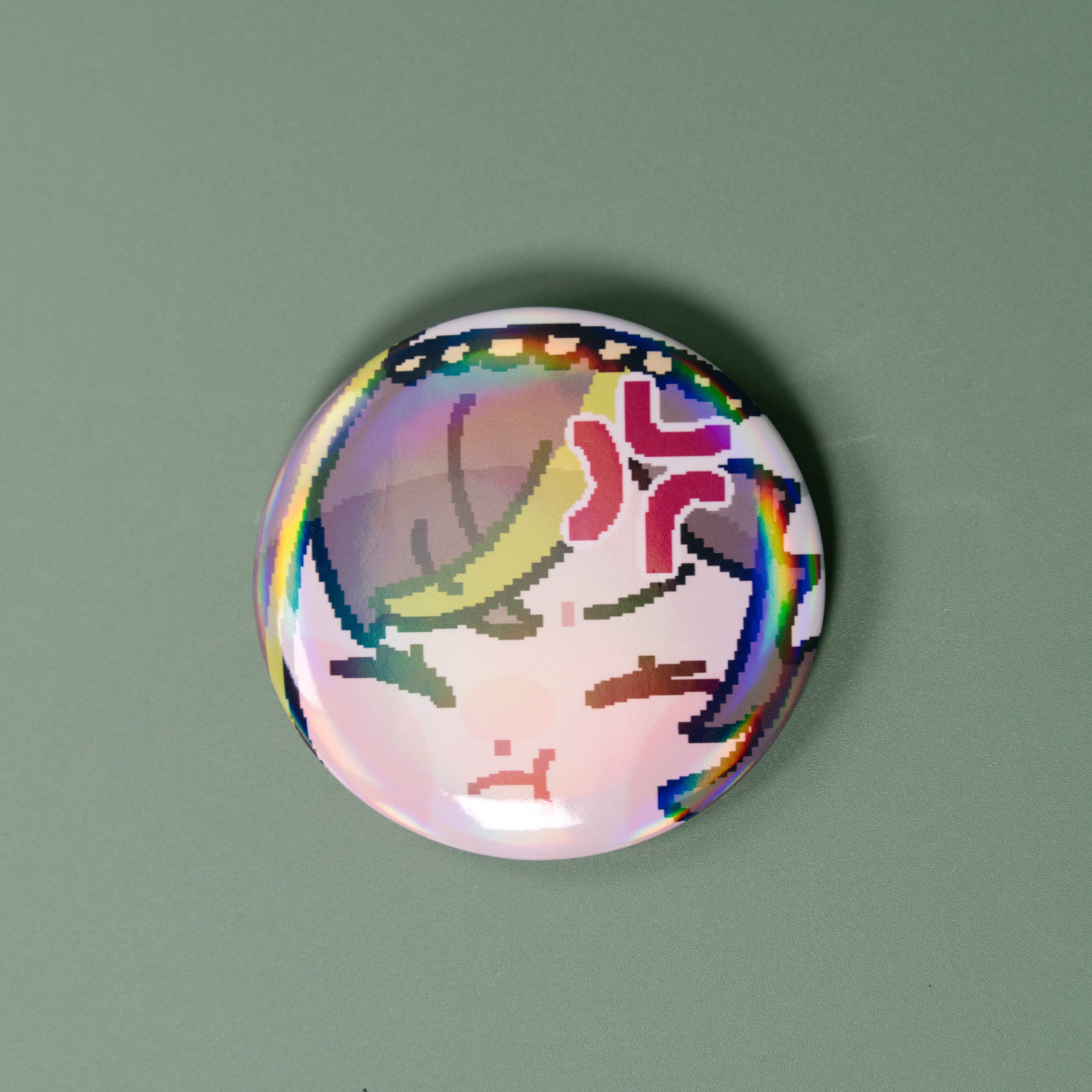 Milky Green White Battle Suit 8-Bit YBB Badge