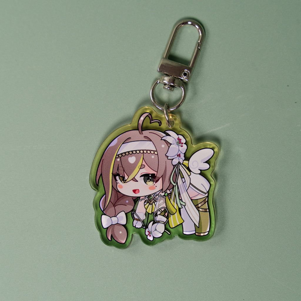 Milky Green White Battle Suit Chibi Ver. Keychain Pendant