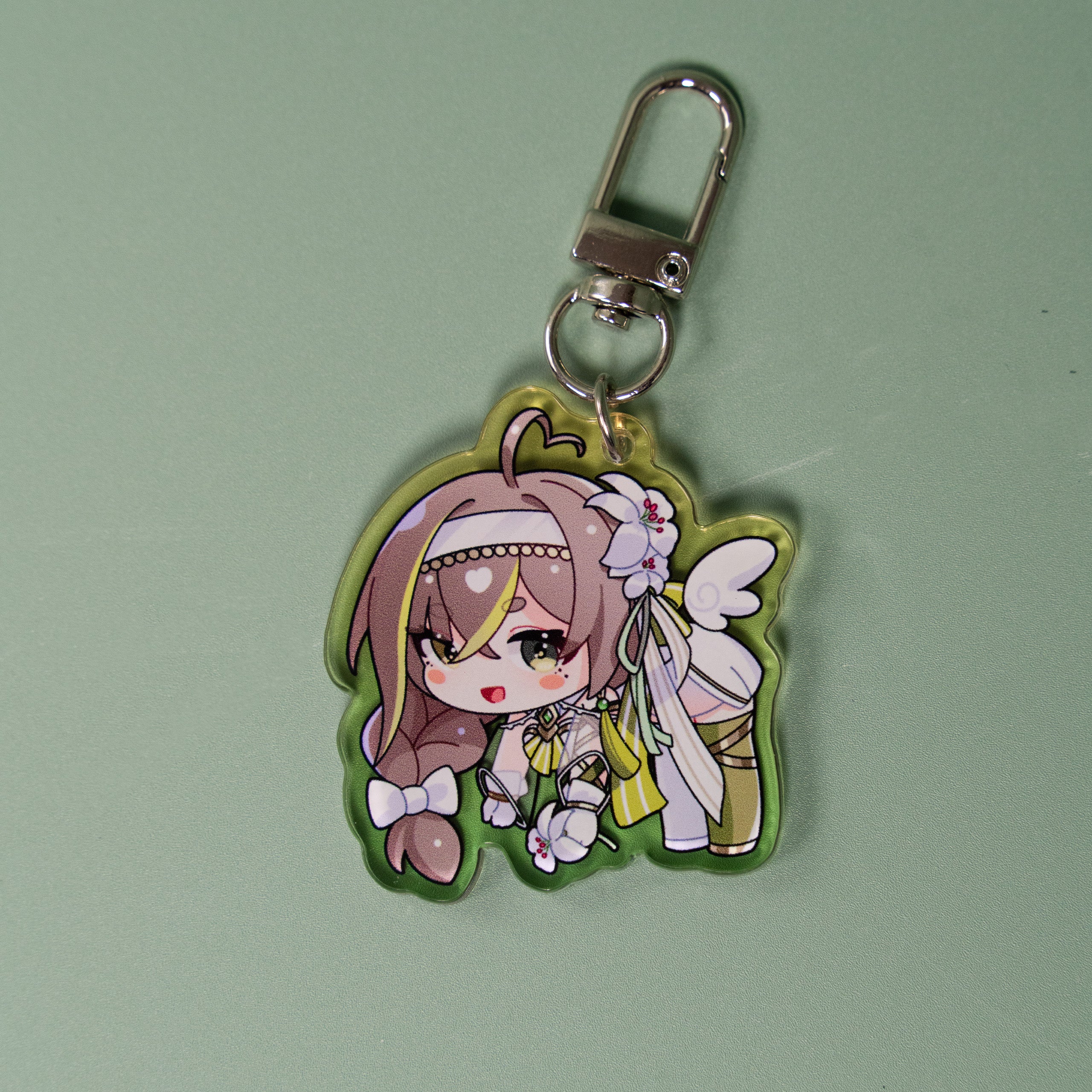 Milky Green White Battle Suit Chibi Ver. Keychain Pendant