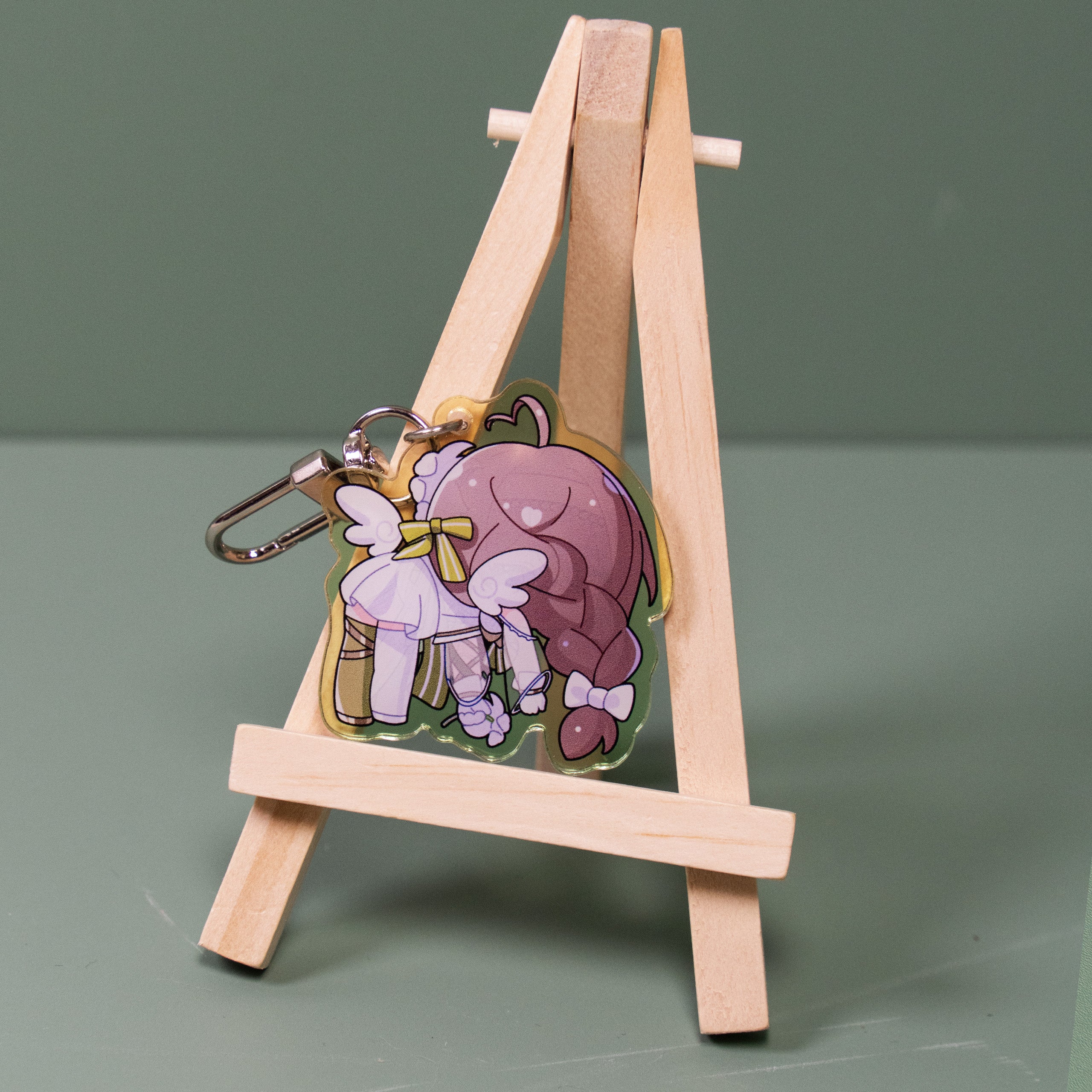 Milky Green White Battle Suit Chibi Ver. Keychain Pendant