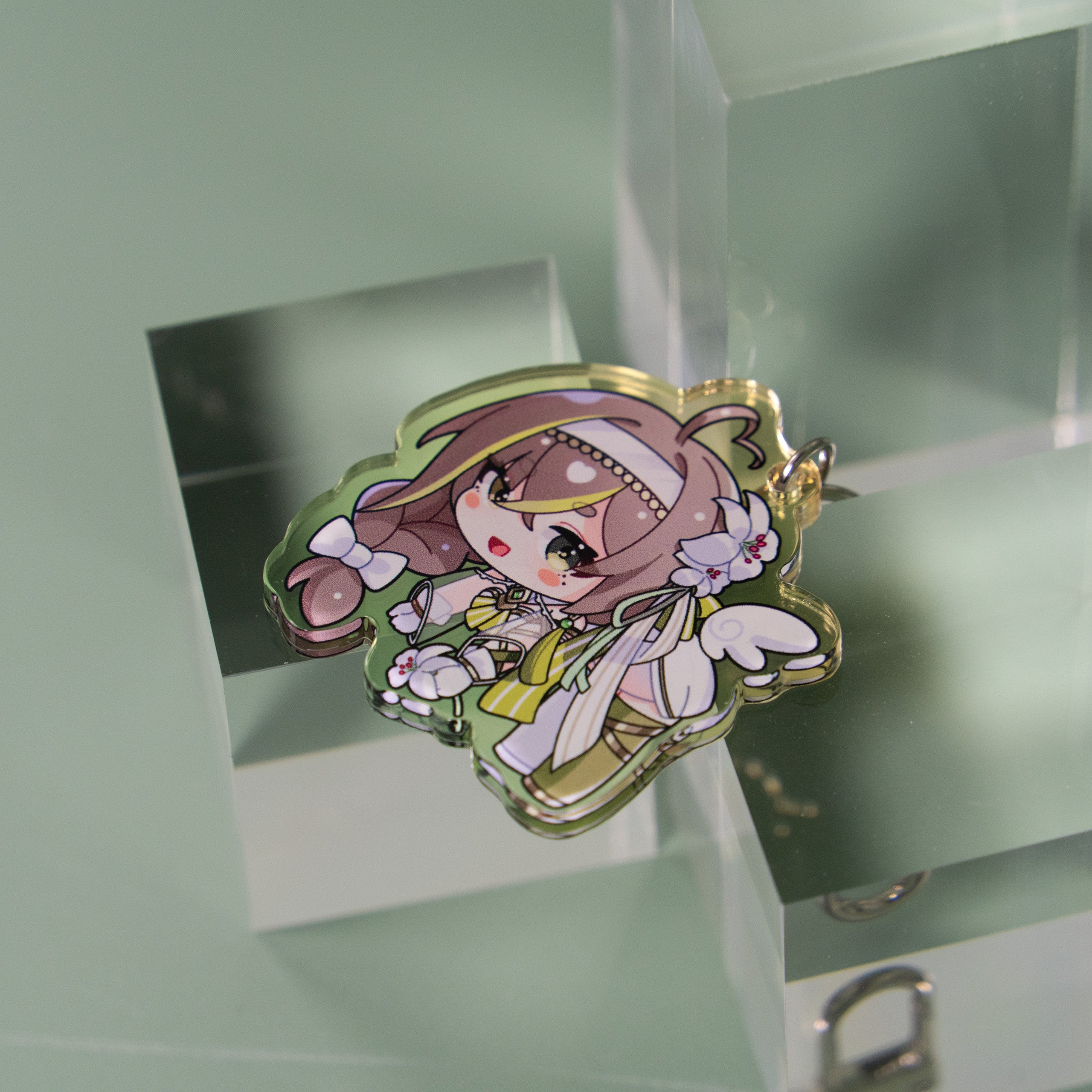 Milky Green White Battle Suit Chibi Ver. Keychain Pendant