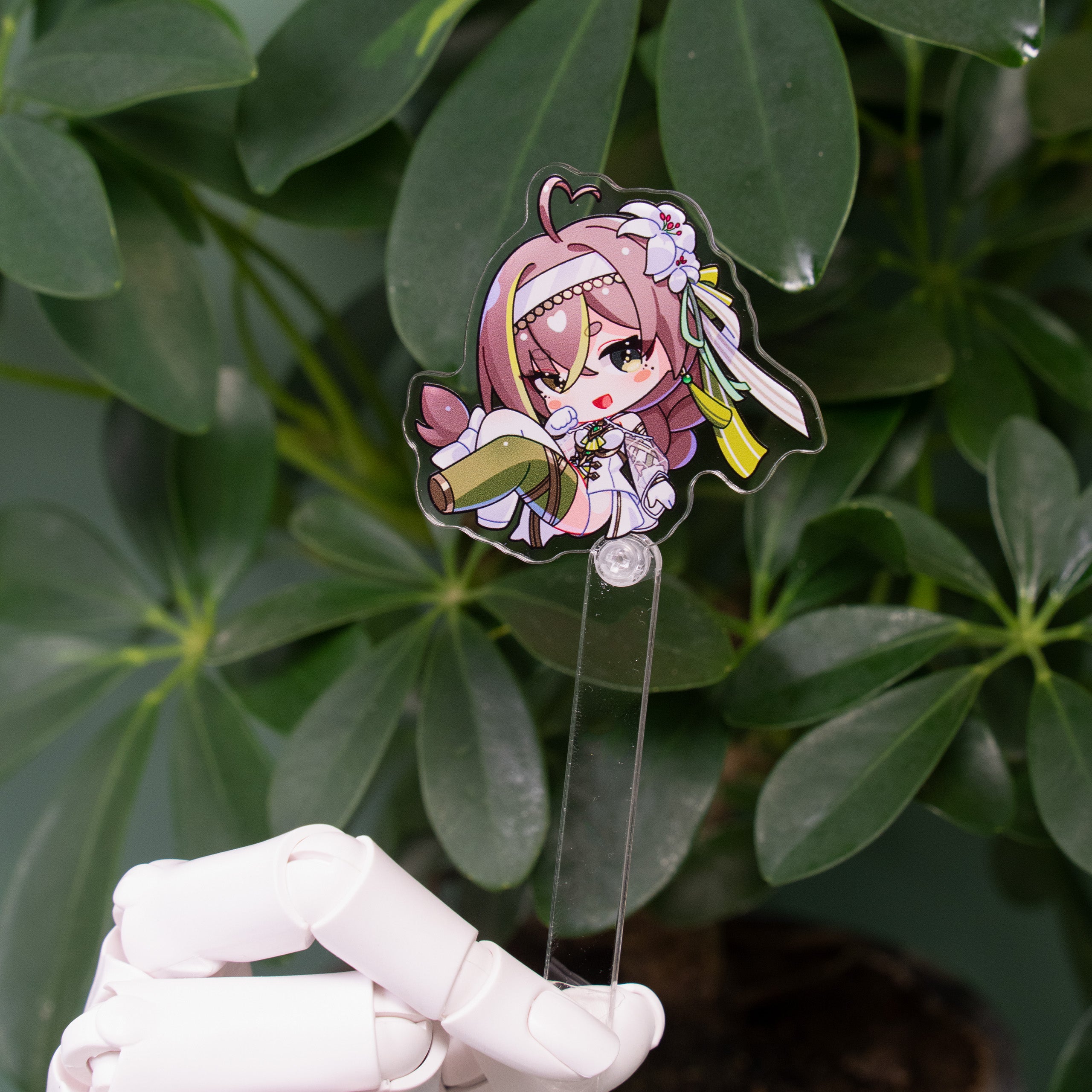 Milky Green White Battle Suit “Travel with Me” Acrylic Stick