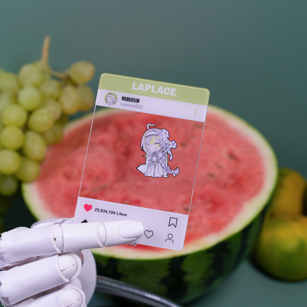 Milky Green White Battle Suit “Take a Scoop” Acrylic Card